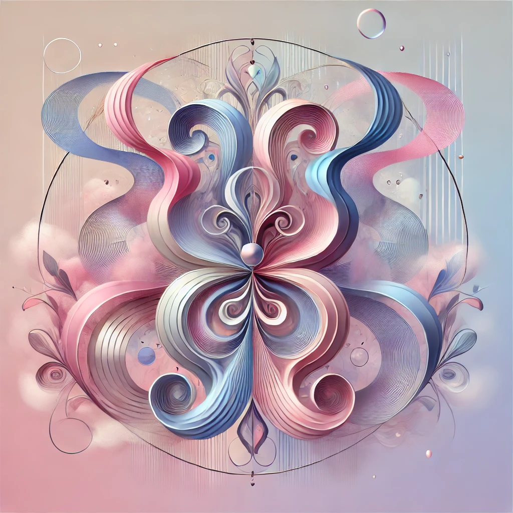 Exploring Transformation: The Allure of Sissy Hypnosis Abstract representation of femininity and transformation, featuring soft pastel tones and flowing shapes symbolizing gender exploration and duality.
