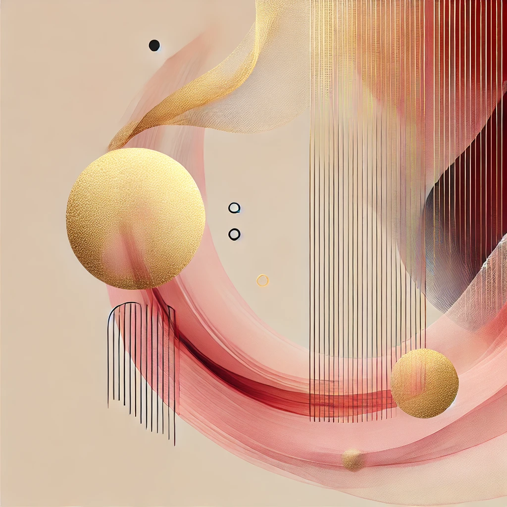 Abstract image symbolizing the art of teasing, featuring soft flowing shapes and warm colors that evoke sensuality, intrigue, and anticipation.