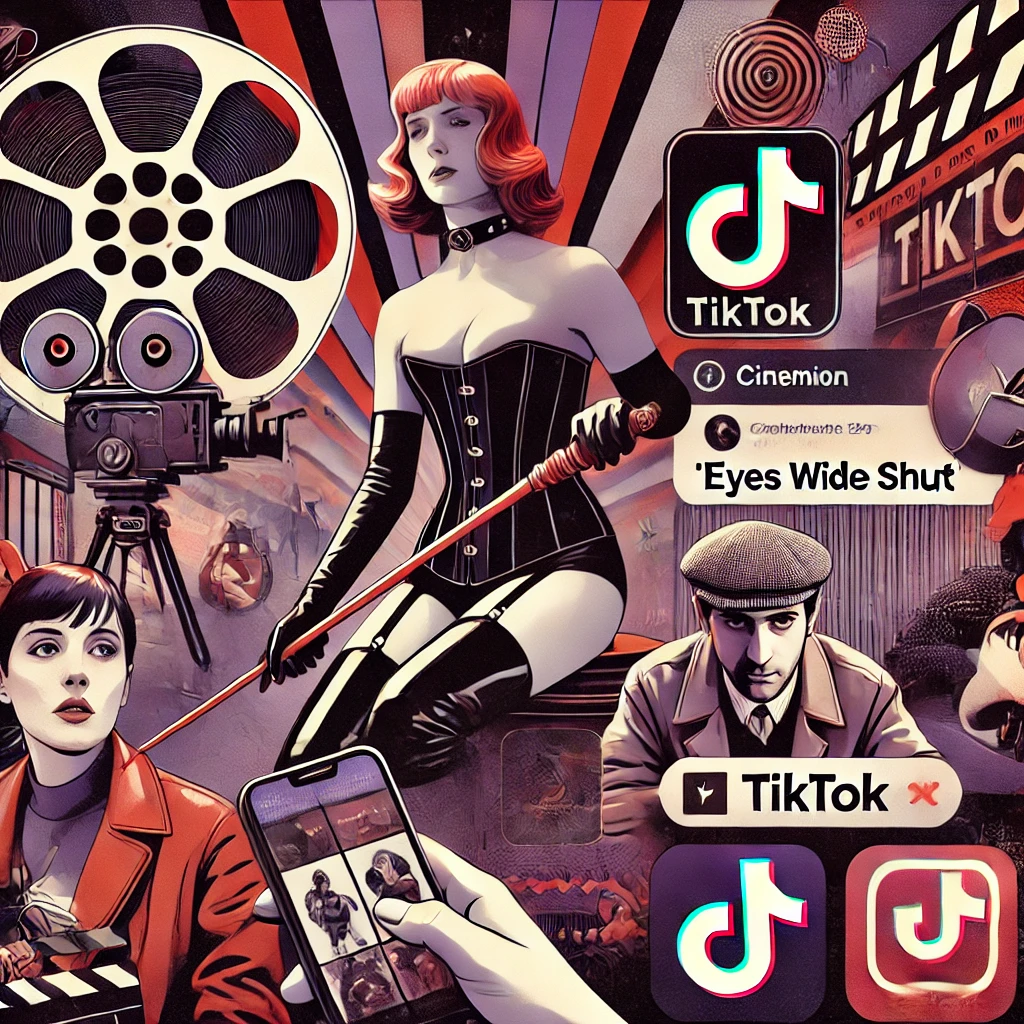 Collage depicting various media representations of fetishes, including scenes from films, TV shows, and social media platforms.