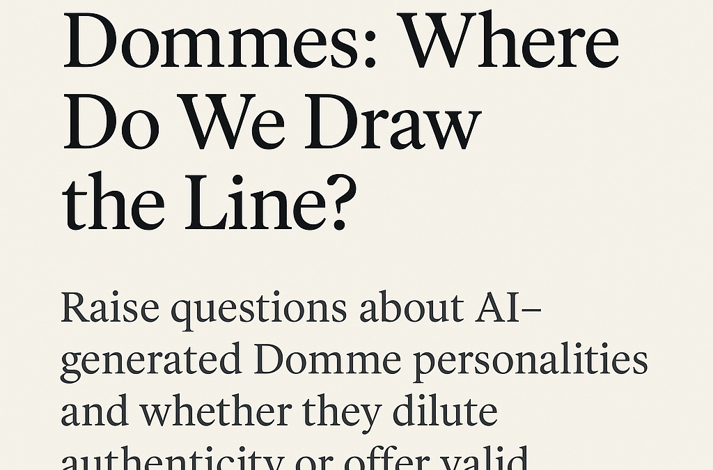 The Ethics of AI Dommes: Where Do We Draw the Line?